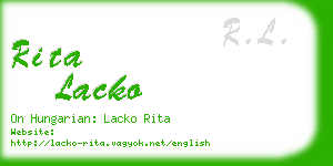 rita lacko business card